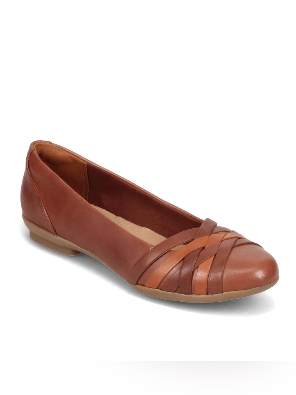 NWT!  Clarks Sara Clover brown leather ballet flats size 10